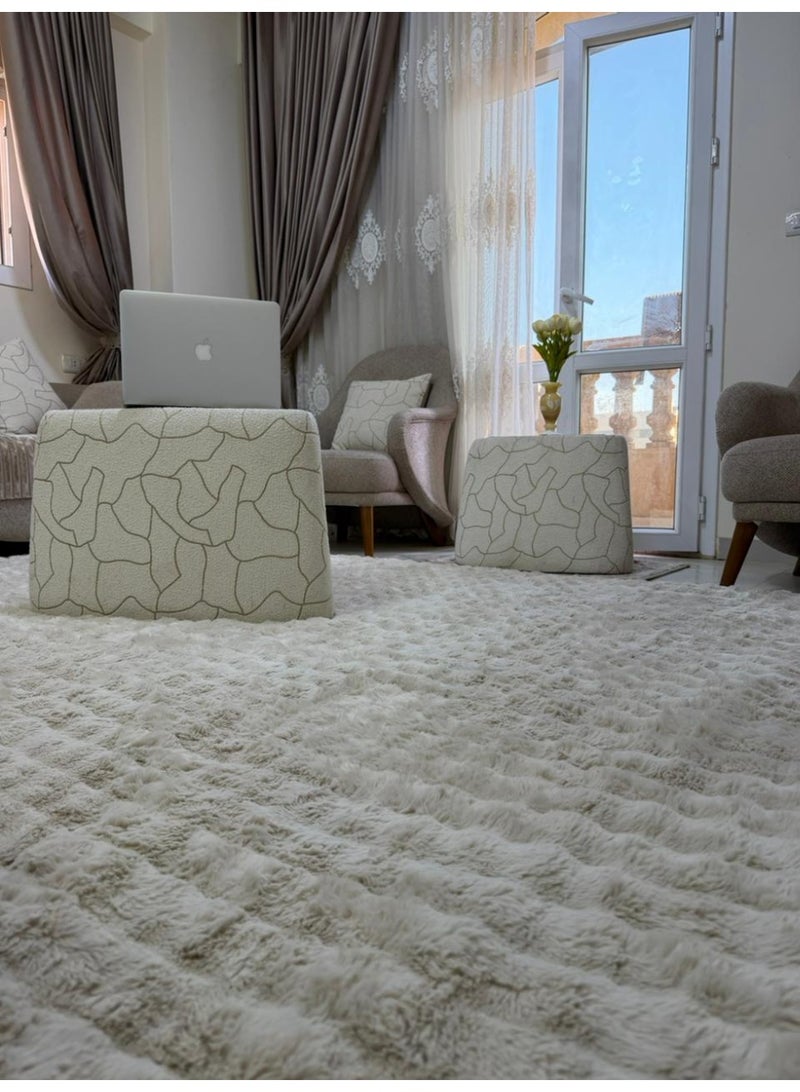 بديل السجاد فرو بابلز فاخر ناعمة و ظهر من حبيبات الدوتس المانع للانزلاق - Image 2